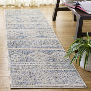 Safavieh Grove Contemporary Blue & Ivory Area Rug — Low Profile, Durable Power-Loomed Turkish Design For Home 4'-0" x 6'-0" GOV678M-4
