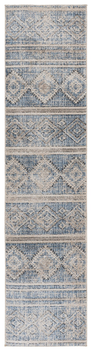 Safavieh Grove Round Blue And Ivory Area Rug — Low-Profile Durable Power-Loomed Design For Versatile Rooms 6'-7" x 6'-7" GOV678M-7R