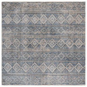 Safavieh Grove Round Blue And Ivory Area Rug — Low-Profile Durable Power-Loomed Design For Versatile Rooms 6'-7" x 6'-7" GOV678M-7R