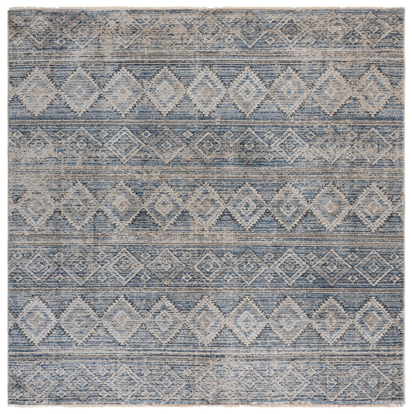 Safavieh Grove Round Blue And Ivory Area Rug — Low-Profile Durable Power-Loomed Design For Versatile Rooms 6'-7" x 6'-7" GOV678M-7R