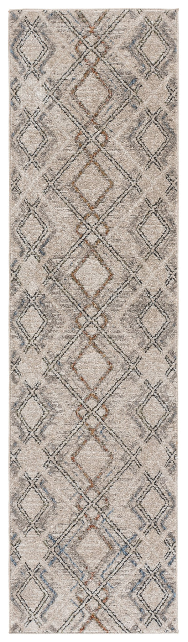 Safavieh Grove Ivory And Blue-Rust Area Rug — Low-Profile Power-Loomed Turkish Design, Durable & Easy Care 8'-0" x 10'-0" GOV680A-8
