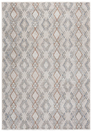 Safavieh Grove Round Rug In Ivory With Blue-Rust Accents — Low-Profile, Stain-Resistant Polypropylene, Turkey-Made Elegance 6'-7" x 6'-7" GOV680A-7R