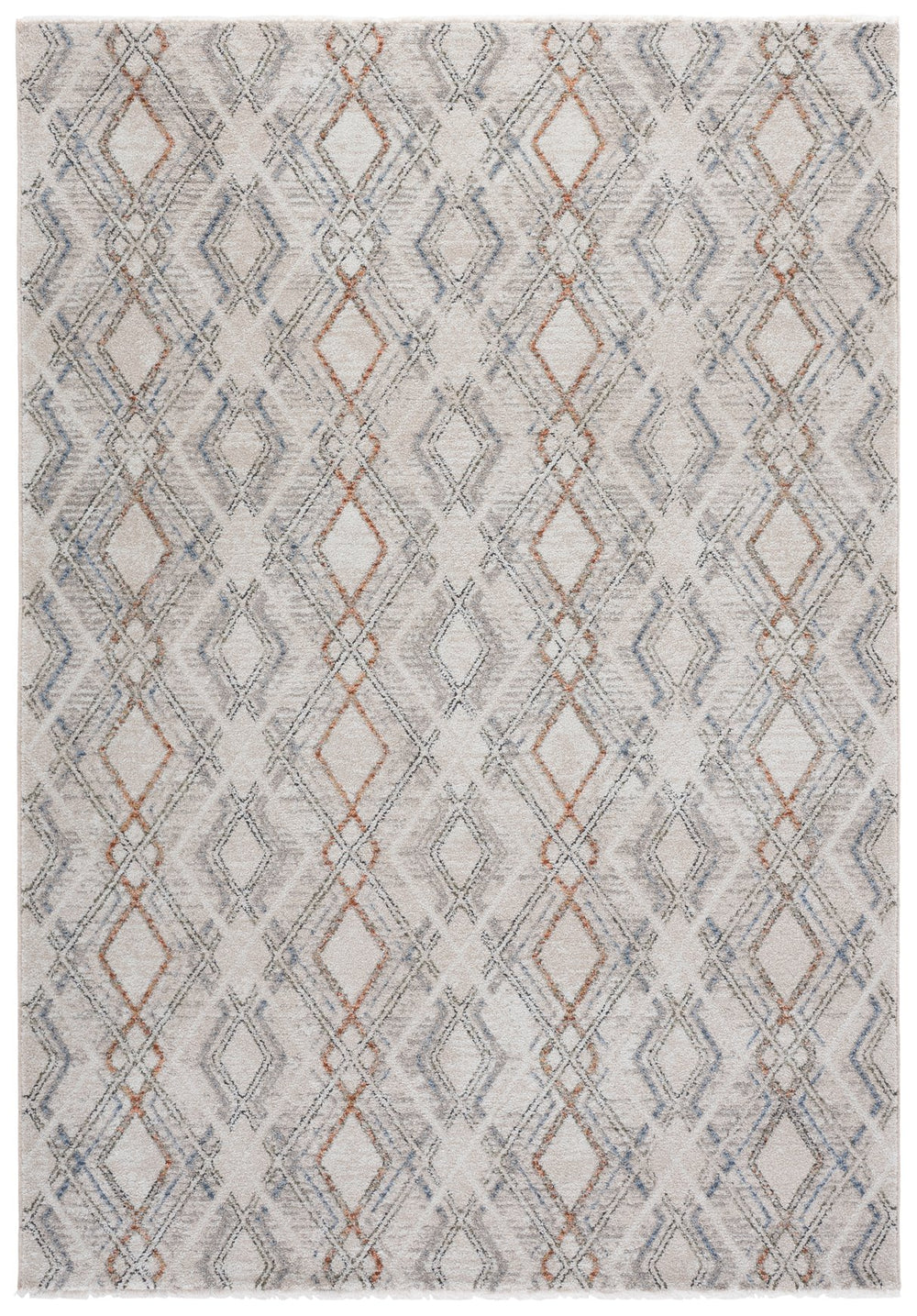 Safavieh Grove Minimalist Ivory And Blue-Rust Area Rug — Power-Loomed Turkish Construction, Durable Soft Pad 4'-0" x 6'-0" GOV680A-4