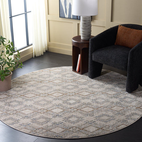 Safavieh Grove Ivory And Blue-Rust Area Rug — Low-Profile Power-Loomed Turkish Design, Durable & Easy Care 8'-0" x 10'-0" GOV680A-8