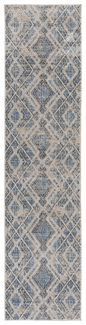 Safavieh Grove Round Blue Ivory Area Rug — Low‑Profile, Stain‑Resistant Polypropylene Blend With Soft Sheen 6'-7" x 6'-7" GOV680M-7R