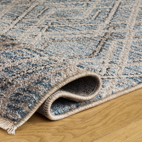 Safavieh Grove Modern Blue & Ivory Square Rug — Low-Profile Power-Loomed Turkish Fiber Rug, Durable Elegance 6'-7" x 6'-7" GOV680M-7SQ