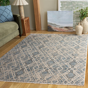 Safavieh Grove Modern Blue & Ivory Runner Rug — Low-Profile 3/8" Pile, Durable Power-Loomed Polypropylene Elegance 2'-2" x 8'-0" GOV680M-28