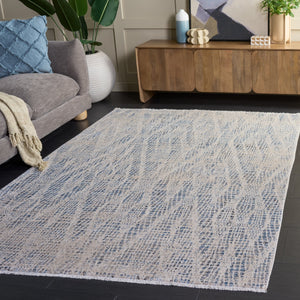 Safavieh Grove Modern Round Area Rug In Soothing Blue And Beige — Low-Profile Durable Polypropylene Design 6'-7" x 6'-7" GOV684M-7R