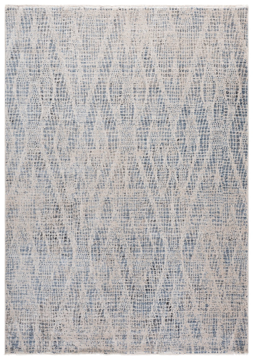 Safavieh Grove Modern Blue And Beige Area Rug — Low-Profile, Stain-Resistant Power-Loomed Turkish Design For Versatile Living Space Elegance 6'-7" x 6'-7" GOV684M-7SQ