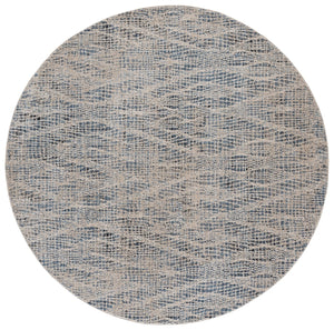 Safavieh Grove Modern Blue And Beige Area Rug — Low-Profile, Stain-Resistant Power-Loomed Turkish Design For Versatile Living Space Elegance 6'-7" x 6'-7" GOV684M-7SQ