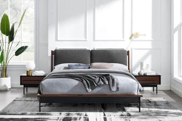 Greenington Park Avenue Queen Bed Solid Bamboo Frame with Cushioned Headboard and Steel Accents Ruby GPA0001RB