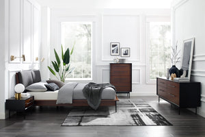 Greenington Park Avenue Queen Bed Solid Bamboo Frame with Cushioned Headboard and Steel Accents Ruby GPA0001RB