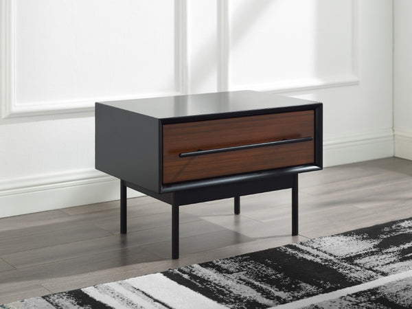 Greenington Park Avenue Solid Bamboo Nightstand with Soft Close Drawer and Matte Black Accents GPA0004RB
