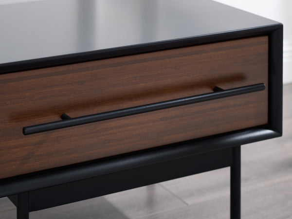 Greenington Park Avenue Solid Bamboo Nightstand with Soft Close Drawer and Matte Black Accents GPA0004RB