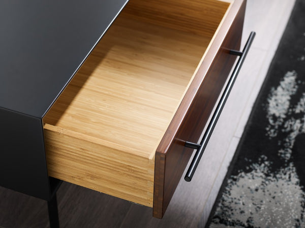 Greenington Park Avenue Solid Bamboo Nightstand with Soft Close Drawer and Matte Black Accents GPA0004RB