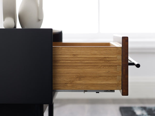 Greenington Park Avenue Solid Bamboo Nightstand with Soft Close Drawer and Matte Black Accents GPA0004RB