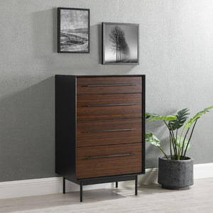 Greenington Park Avenue Solid Bamboo Four Drawer High Chest with Matte Steel Pulls Bedroom GPA0005RB
