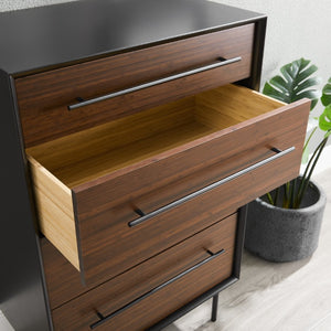 Greenington Park Avenue Solid Bamboo Four Drawer High Chest with Matte Steel Pulls Bedroom GPA0005RB
