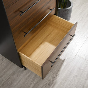 Greenington Park Avenue Solid Bamboo Four Drawer High Chest with Matte Steel Pulls Bedroom GPA0005RB