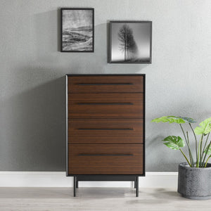 Greenington Park Avenue Solid Bamboo Four Drawer High Chest with Matte Steel Pulls Bedroom GPA0005RB