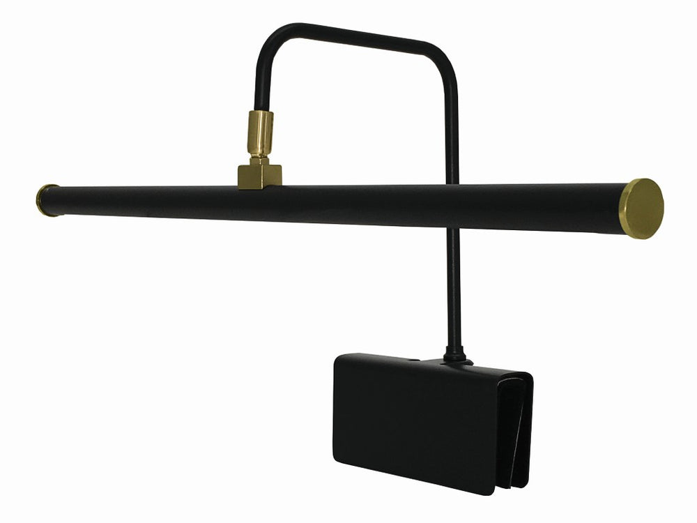 House of Troy Grand Piano LED Clamp Lamp Matte Black Solid Metal with Warm Brass Task Lighting GPLED19-7