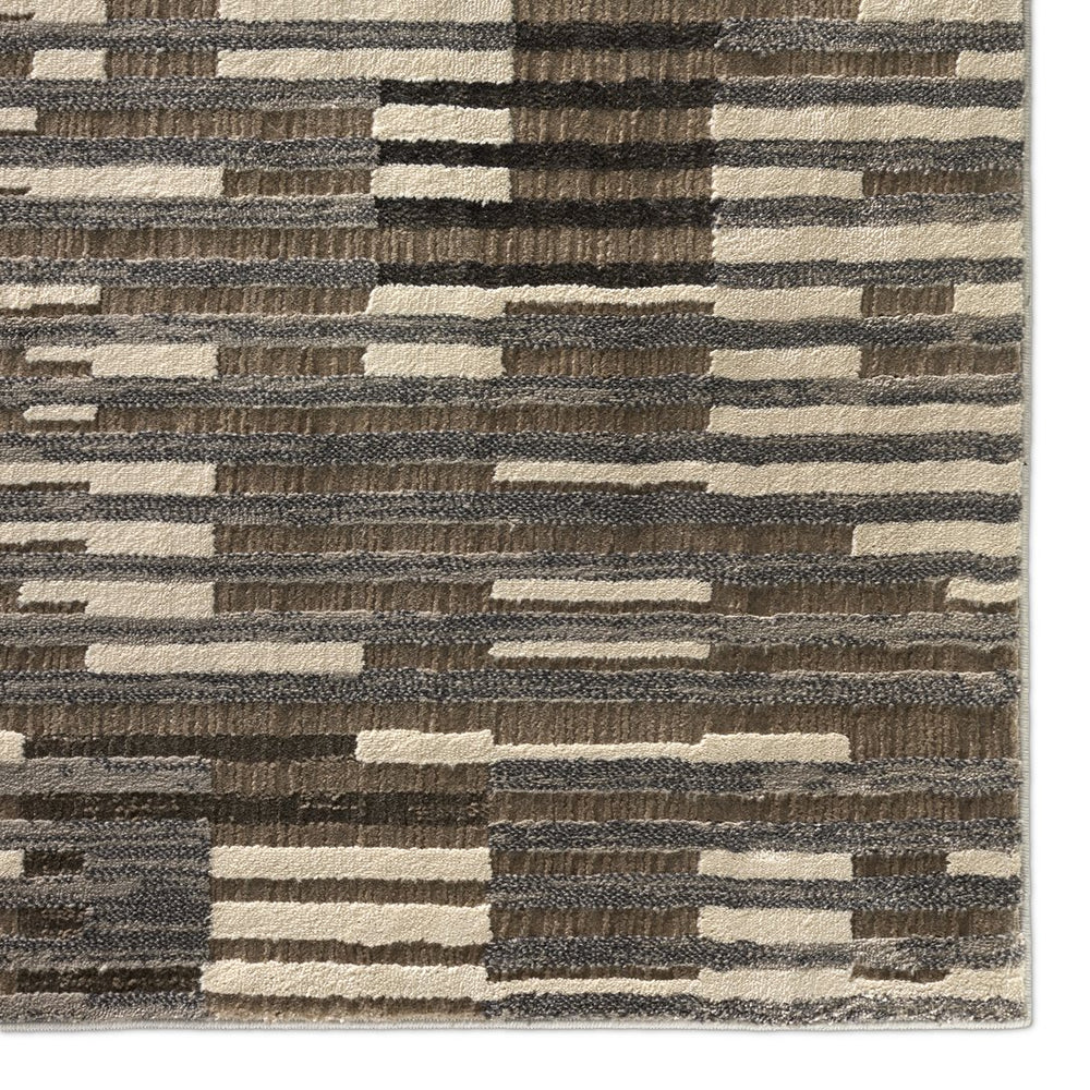 Jaipur Living Graphite Gravity Gra01 Powerloomed Machinemade 100% Polyester Lines Stripes Indoor Rug Gray, Cream 100% Polyester Rug155183