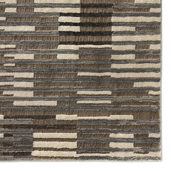 Jaipur Living Graphite Gravity Gra01 Powerloomed Machinemade 100% Polyester Lines Stripes Indoor Rug Gray, Cream 100% Polyester Rug155183
