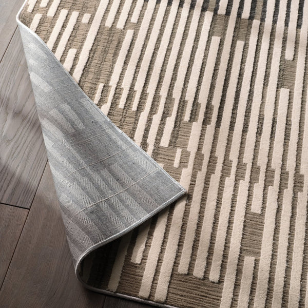 Jaipur Living Graphite Gravity Gra01 Powerloomed Machinemade 100% Polyester Lines Stripes Indoor Rug Gray, Cream 100% Polyester Rug155183