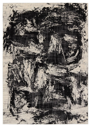 Jaipur Living Graphite Dusk Modern Industrial Machine Made Indoor Rug Black 8'x10'