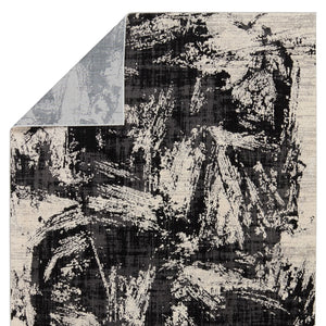 Jaipur Living Graphite Dusk Modern Industrial Machine Made Indoor Rug Black 8'x10'