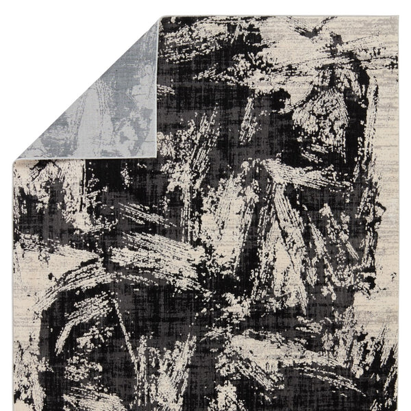 Jaipur Living Graphite Dusk Modern Industrial Machine Made Indoor Rug Black 8'x10'