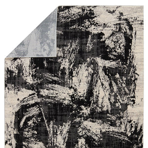 Jaipur Living Graphite Dusk Gra02 Powerloomed Machinemade 100% Polyester Abstract Abstract Indoor Rug Black, Cream 100% Polyester Rug155188