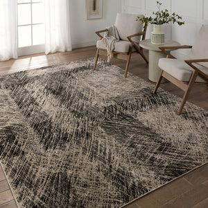 Jaipur Living Graphite Dairon Gra04 Powerloomed Machinemade 100% Polyester Lines Abstract Indoor Rug Black, Gray 100% Polyester Rug155198