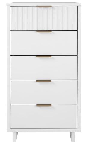 Manhattan Comfort Granville Modern 2 Piece - Tall Narrow and Standard Dresser White GRAN011
