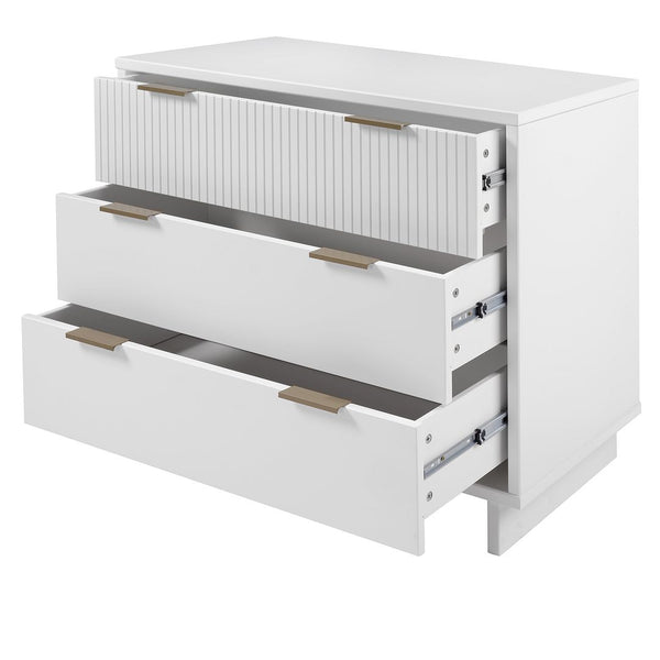 Manhattan Comfort Granville Modern 2 Piece - Tall Narrow and Standard Dresser White GRAN011