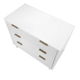 Manhattan Comfort Granville Modern 2 Piece - Tall Narrow and Standard Dresser White GRAN011