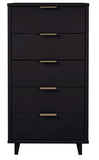 Manhattan Comfort Granville Modern 2 Piece - Tall Narrow and Standard Dresser Black GRAN012