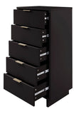 Manhattan Comfort Granville Modern 2 Piece - Tall Narrow and Standard Dresser Black GRAN012