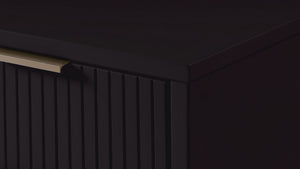 Manhattan Comfort Granville Modern 2 Piece - Tall Narrow and Standard Dresser Black GRAN012