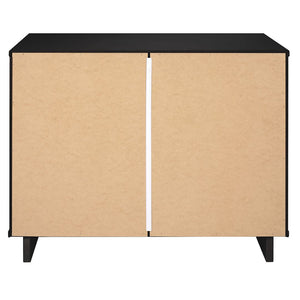Manhattan Comfort Granville Modern 2 Piece - Tall Narrow and Standard Dresser Black GRAN012