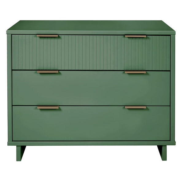 Manhattan Comfort Granville Modern 2 Piece - Tall Narrow and Standard Dresser Sage Green GRAN013