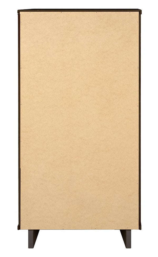 Manhattan Comfort Granville Modern 2 Piece - Tall Narrow and Standard Dresser Dark Grey GRAN015