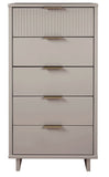 Manhattan Comfort Granville Modern 2 Piece - Tall Narrow and Standard Dresser Light Grey GRAN016