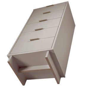 Manhattan Comfort Granville Modern 2 Piece - Tall Narrow and Standard Dresser Light Grey GRAN016