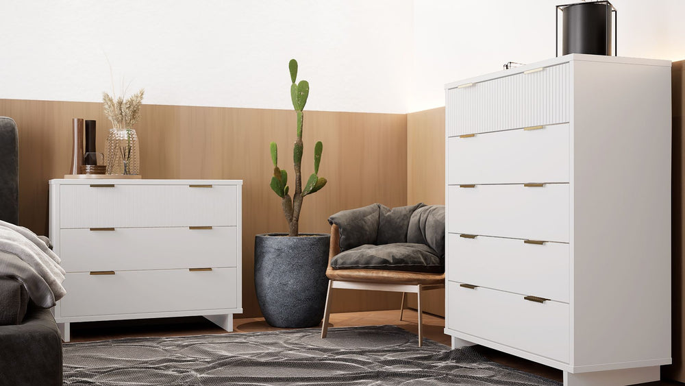 Manhattan Comfort Granville Modern Dresser and Chest White GRAN021