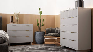 Manhattan Comfort Granville Modern Dresser and Chest Light Grey GRAN026