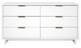 Manhattan Comfort Granville Modern 3 Piece Dresser Set - Tall Narrow, Standard, Double Dresser White GRAN031