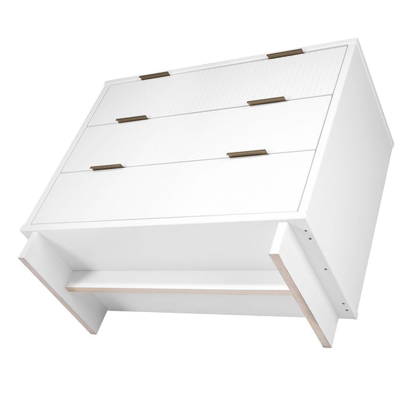 Manhattan Comfort Granville Modern 3 Piece Dresser Set - Tall Narrow, Standard, Double Dresser White GRAN031