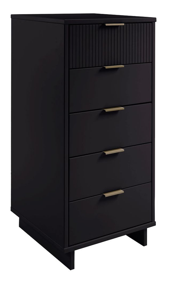 Manhattan Comfort Granville Modern 3 Piece Dresser Set - Tall Narrow, Standard, Double Dresser Black GRAN032