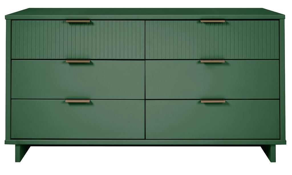 Manhattan Comfort Granville Modern 3 Piece Dresser Set - Tall Narrow, Standard, Double Dresser Sage Green GRAN033